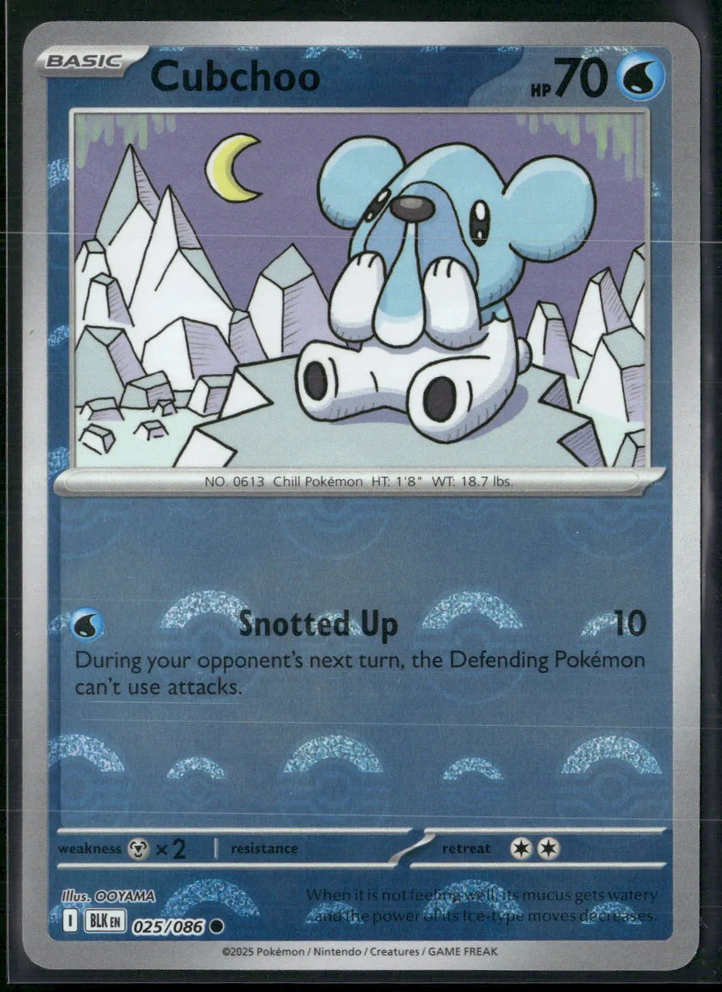 Cubchoo #25/86 2025 Scarlet & Violet Black Bolt Holo Poke Ball Pattern