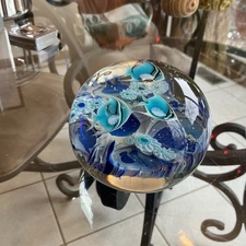 Daniel Salazar Lundberg Studios Tide Pool 3 Angel Fish 3.8” Magnum Paperweight