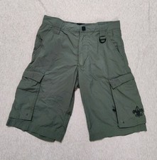 BSA Boy Scouts Cargo Shorts Youth Large Green Uniform Perfomance Camping Hiking