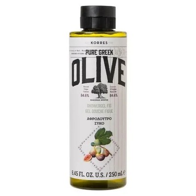 Korres Fig Pure Greek Olive Shower Gel 250ml,84.6% Natural,Olive leaf extract