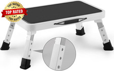Folding Step Stool, Height-Adjustable Step Stool with Non-Slip Platform, Step La