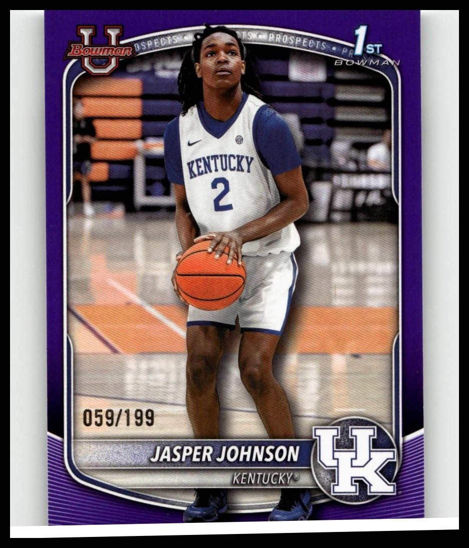 2025-26 Bowman #BPP-6 Jasper Johnson Prospects Purple Pattern Border #/199
