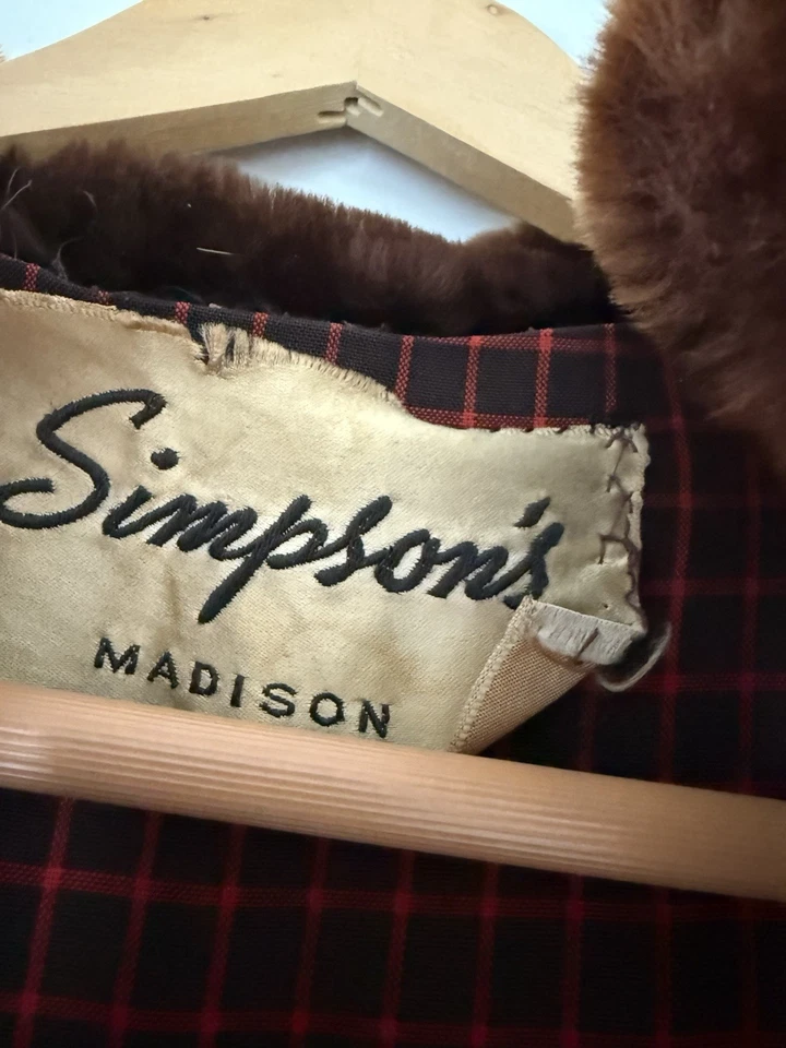 Abrigo de piel marrón vintage Simpson Madison Foto 2 de 4
