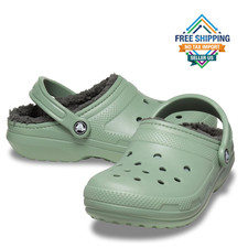 Crocs Women Classic Lined Clogs, Moss/Multi, Medium Width, Lightweight Comfort