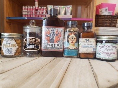Montana Fire Cider, Matcha Tea Clay Mask, Candy, Bath Salt, Tea, Bee Pollen Lot