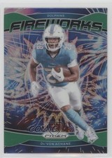 2024 Panini Prizm Fireworks Green Prizm De'Von Achane #12 11ng