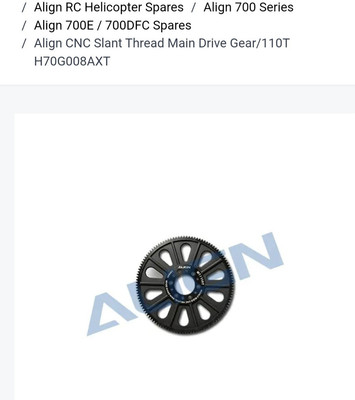 Align Trexe 700E Hauptantriebsgetriebe