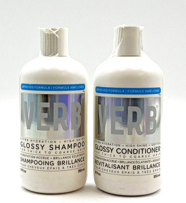 Verb Glossy Shampoo & Conditioner Duo   Adds Shine to Dull, Damaged Hair   Free