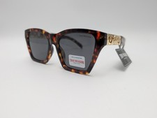 NWT Original TRUE RELIGION Square Sunglasses Classic Acetate Gold Logo
