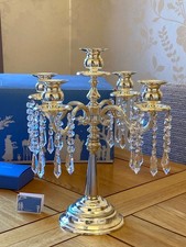 Rare Wedgwood Marchesa 28 Crystal Droplets Four Arm Five Candle Stick Candelabra
