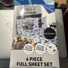 NEW Star Wars The Mandalorian Grogu/Baby Yoda 4pc Full Size Bed Sheet Set