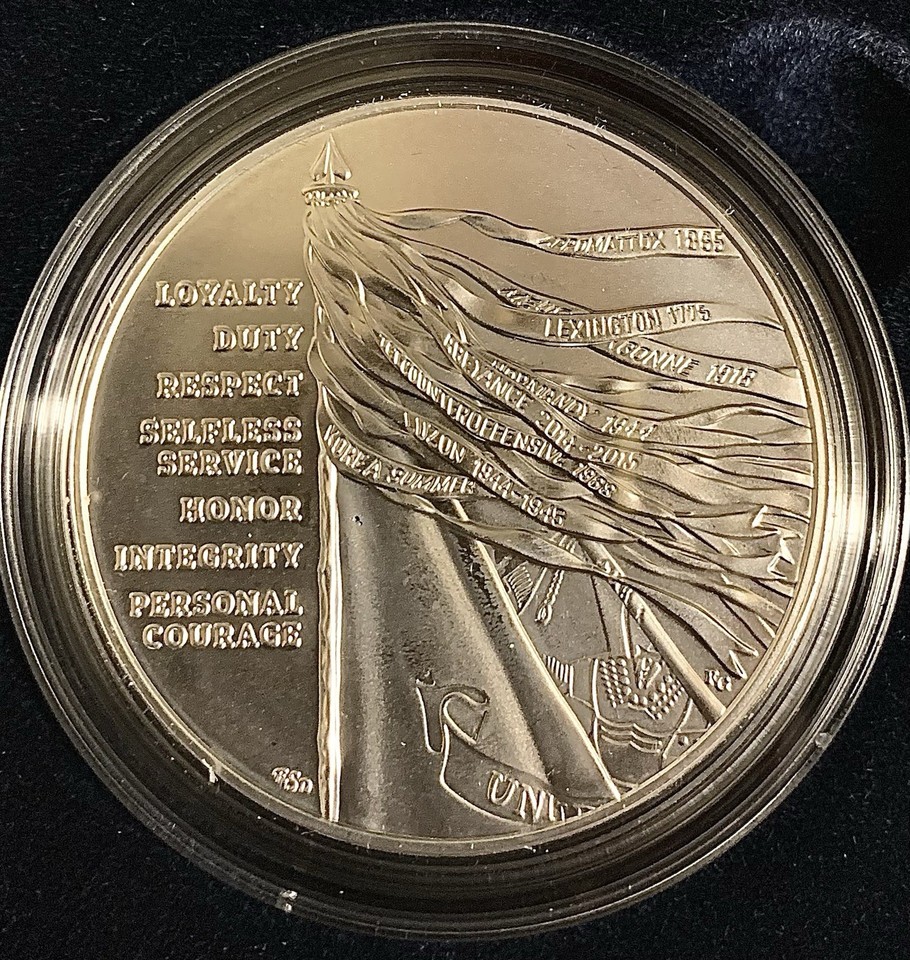 2022 US Mint US Army Armed Forces 1 OZ .999 SILVER Medal w/OGP & COA, E ...