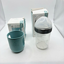 Mason Bottle 8 Ounce Glass Baby Bottles Slow-Flow Nipples  Silicone Sleeve