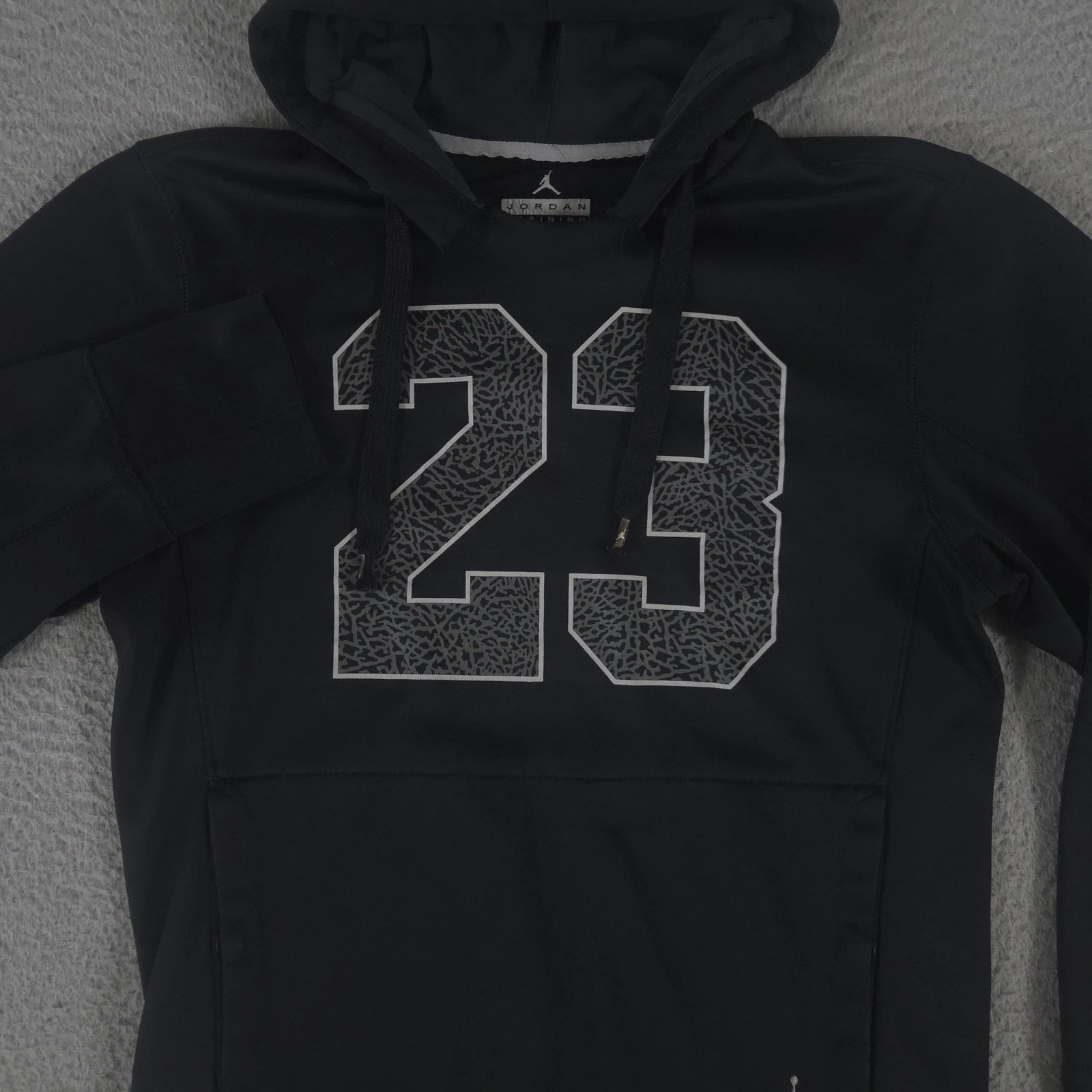 Jordan Hoodie Mens Small Black Dominate 23 Elephant Print Therma-Fit Pullover