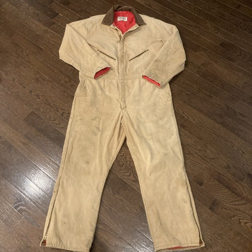 Vintage Walls Blizzard Pruf Coveralls Mens XXL Regular Brown Canvas Insulated