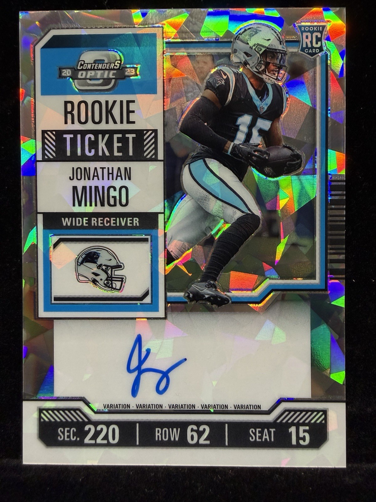 2023 Panini Contenders Optic Cracked Ice Auto JONATHAN MINGO #119 07/22