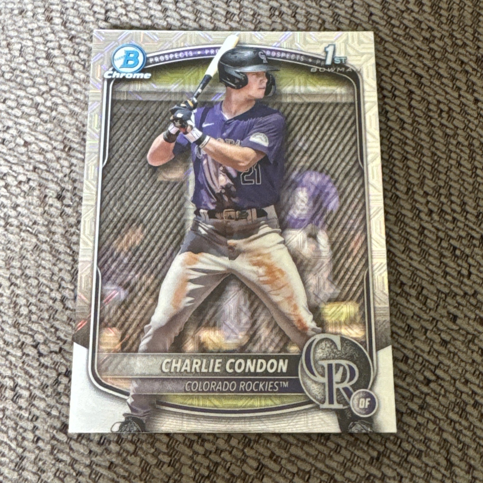 2025 1st Bowman Chrome Mojo Charlie Condon BCP-75 Colorado Rockies Baseball 3E