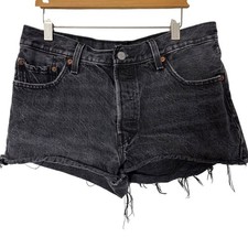 Levis Womens 501 Short Shorts 29 Button Fly Frayed Hem High Rise Daisy Dukes