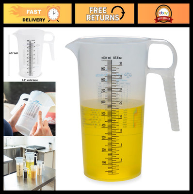 32oz Measure Pitcher with Conversion Chart - Durable Food Grade for Cooking, Hob