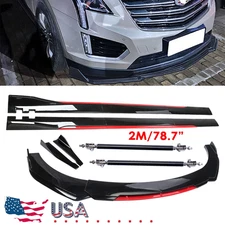 Front Bumper Lip Splitter Glossy Black Red Body Kit For Cadillac XT5