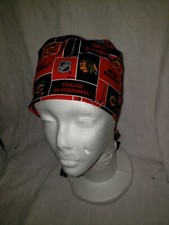 CHICAGO BLACKHAWKS Handmade SURGICAL SCRUB CAPS