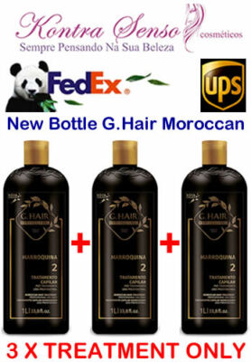 BRAZILIAN KERATIN 3 LITRE MOROCCAN G.HAIR TREATMENT ONLY. UPS SHIPPING.