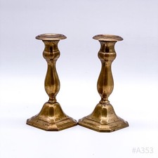 2er Set Messing Kerzenleuchter Kerzenhalter Kerzenst&auml;nder, Made in India