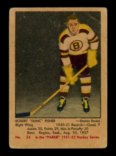 1951-52 PARKHURST NHL HOCKEY #24 Dunc Fisher RC VG Boston Bruins Rookie Card