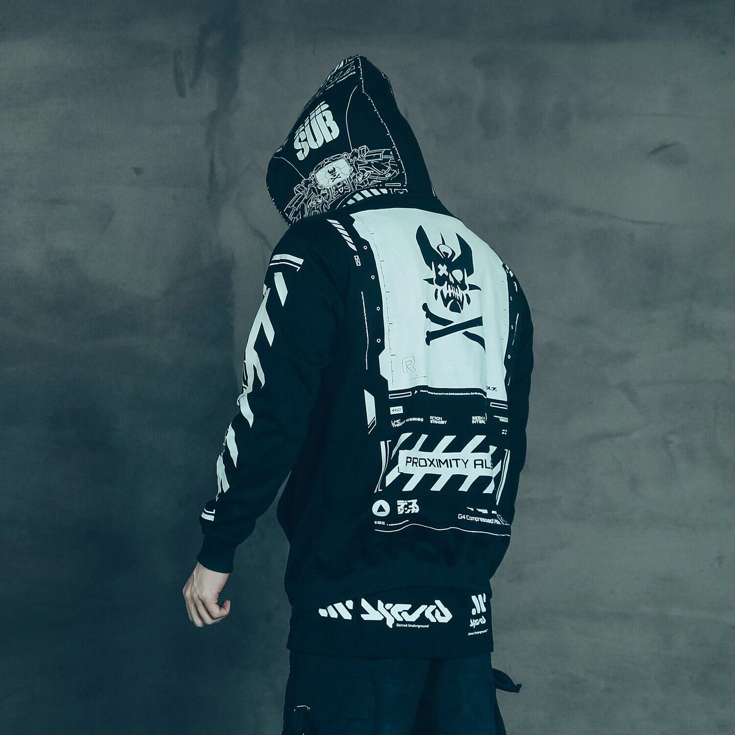 Niepce Men's Cyber Explosion Techwear Jacket Streetwear Cotton Coat image 4