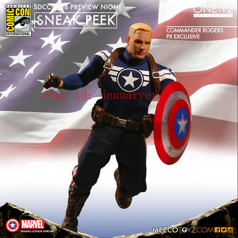 Mezco Toyz 1/12 Marvel Commander Rogers Px Exclusive Action Mezco Toyz 1/12 Marvel Commander Rogers Px Exclusive Action