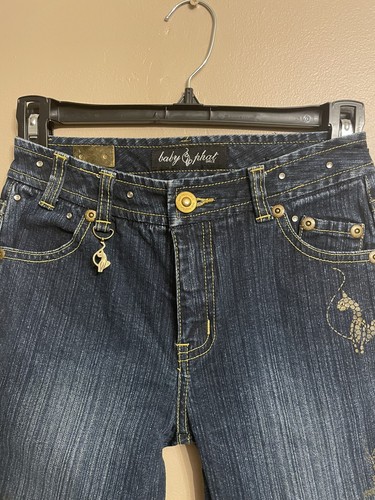 Baby Phat Girlz Cotton Denim Jeans With Gold Accents Girl's Size 12 - Picture 4 of 9