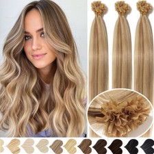 U Tip Nail 100 Remy Human Hair Extension Fusion Pre Bonded/Keratin Glue Balayag
