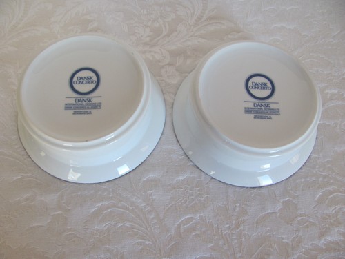 Dansk Concerto Allegro Blue & White Design-Portugal-6 3/4" Cereal Bowls-Set of 2 - Picture 7 of 9