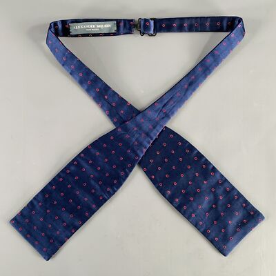 ALEXANDER MCQUEEN Marineblau Rot Kreise Seide Fliege