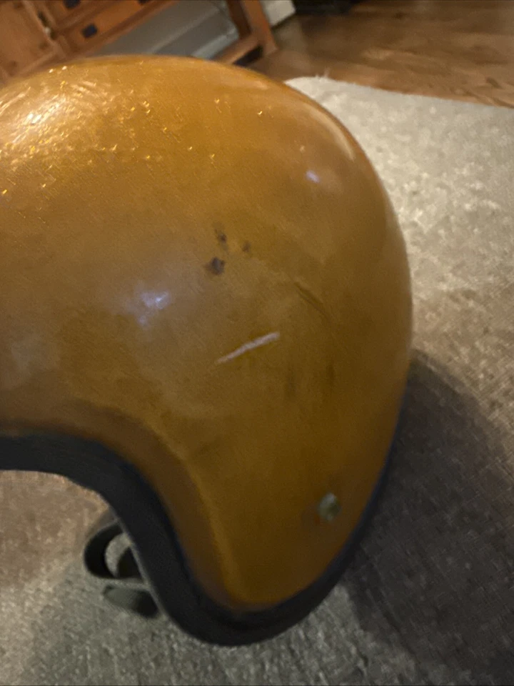 Casco Vintage Años 70 Metálico Buco Dorado Brillo Moto Cara Abierta ¡Sí!! Foto 4 de 4