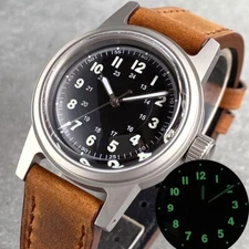 Sandblast Small 36mm Tandorio Black Dial NH35 Automatic Men Watch Sapphire Glass