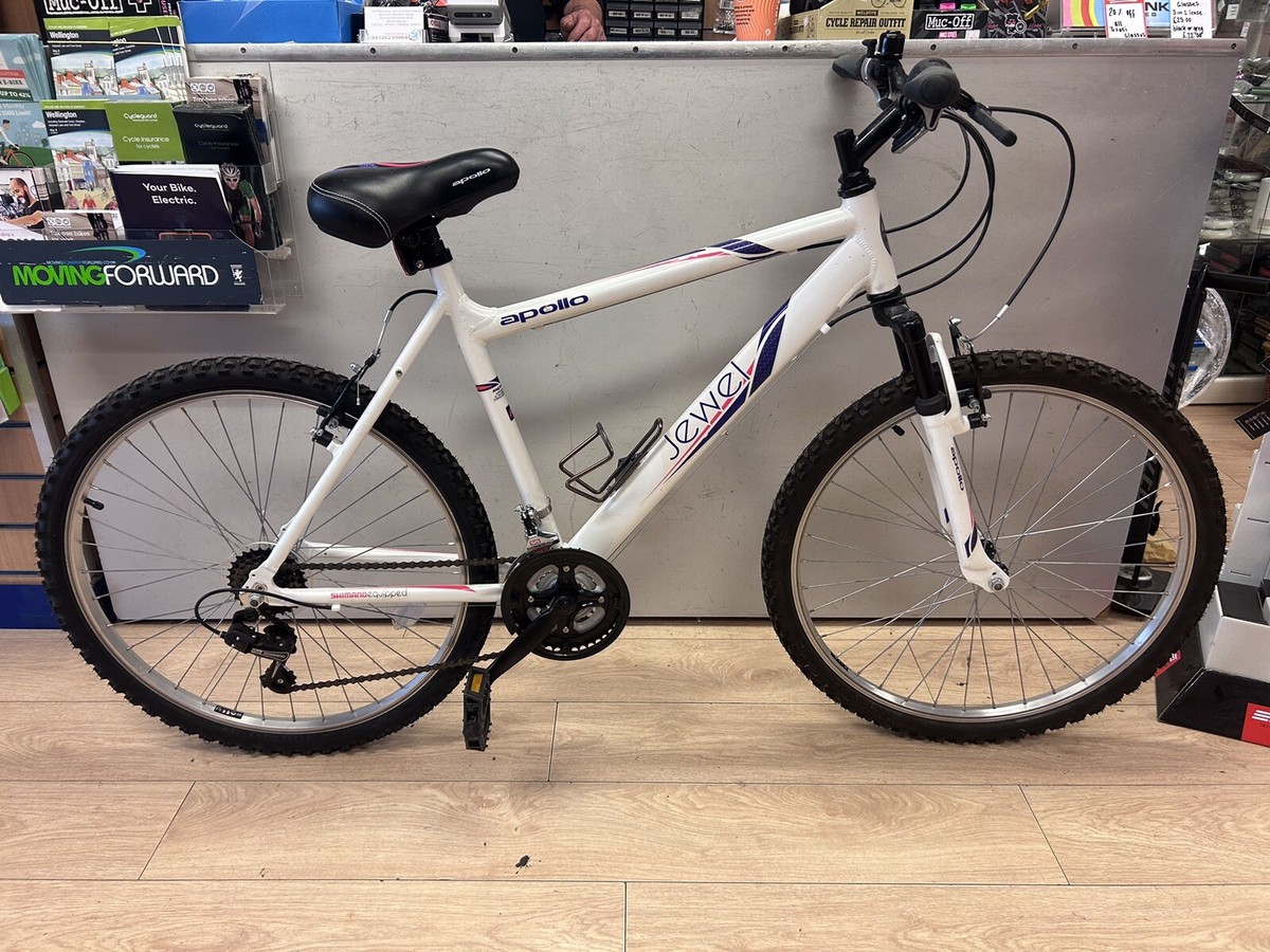 Apollo Womens White Mountain Bike Apollo Orchid Full Suspension