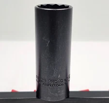 Proto 5330B, 1/2" Drive Deep Socket, 15/16", 12 Point, Black Oxide, Made in USA