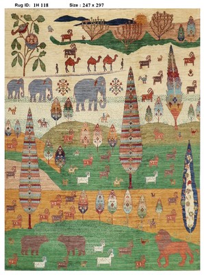 8 x 10 ft Tree of life Animal Area Rug Afghan Hand Knotted wool bedroom Rug
