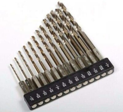13pc 1/4'' Hex Shank Quick Change Cobalt Drill Bit Set  