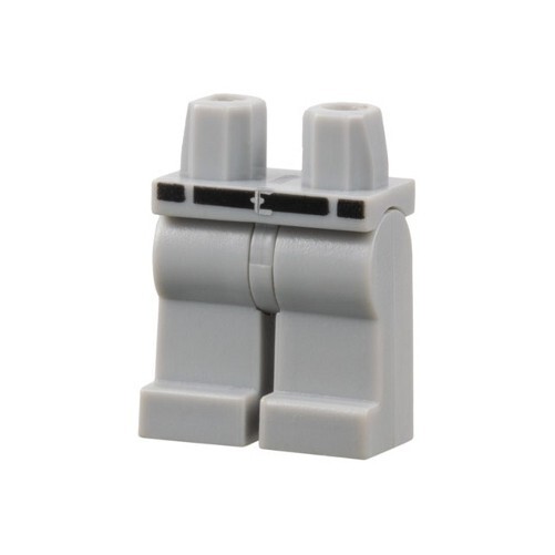 LEGO - Minifig, Hips & Legs Black Belt, Silver Buckle & Belt