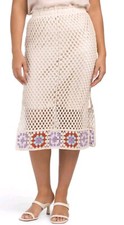 Adiva Women's Crochet Vintage Style Granny Square Skirt Size M