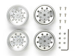 Tamiya Matte chrome rear wheel for 22mm width double tires TROP-18