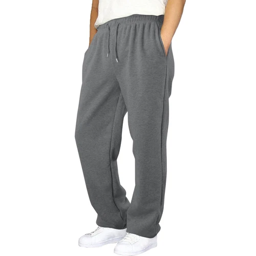 Herren Fleece gefütterte Jogginghose weites gerades Bein Hose unten Sweatpants Jogger - Bild 17 von 54