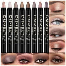  8pcs CREAM EYESHADOW STICKS Waterproof Shimmer Matte Pencil Pen Palette Makeup 