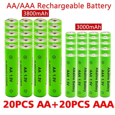 AA + AAA Rechargeable AA 1.5V 3800mAh / 1.5V AAA 3000mah Ni-Mh  Alkaline Battery