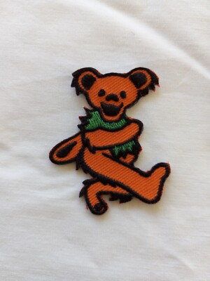Grateful Dead Dancing Bear Orange   Sew On /Iron On Licensed  Patch 2'' x 2''