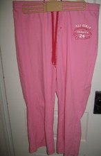 VINTAGE Y2K Sideout Juniors Pink All Girls Varsity Capri Pants Size M Medium 7/9