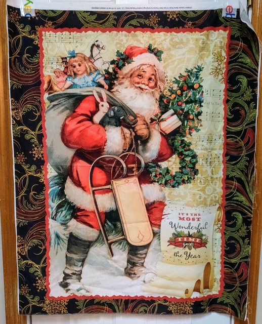 Christmas Victorian Santa Quilt Panel by Springs Creative btp eBay