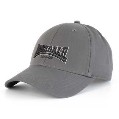 Lonsdale London Logo Cap Kappe Mütze Verstellbar, anthrazit